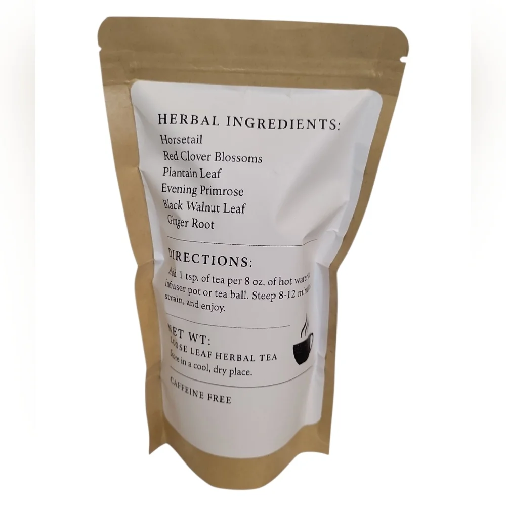 Hair Skin Nails Support Tea | Herbal Loose Leaf Blend with Horsetail, Red Clover